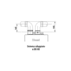 Rinnai  Sistema scarico fumi 80/80 ADATTATORE  SDOPPIATO: FOT-KB015